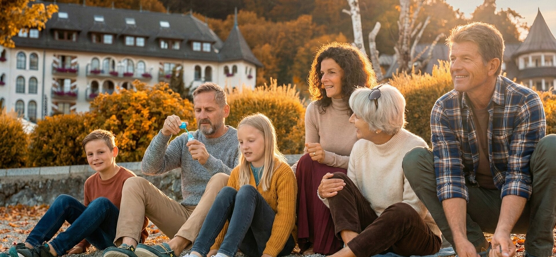Kinder mit Schlitten beim Spielen im Tiefschnee auf der Waldhofalm am Fuschlsee.